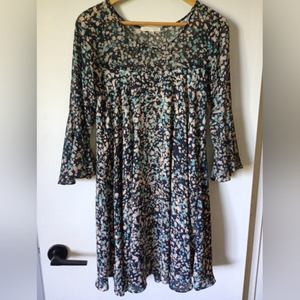 Paper Crown Swing Dress With Ruffle Sleeves Size XS